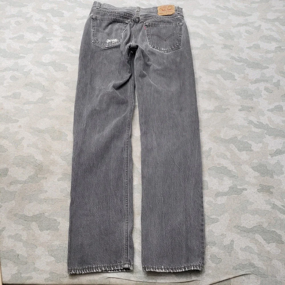 VTG Levi's 501 Jeans Mens 33x34 Gray Straight Leg Button Fly Made In USA